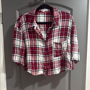 Plaid Kids Shirt - Red and White